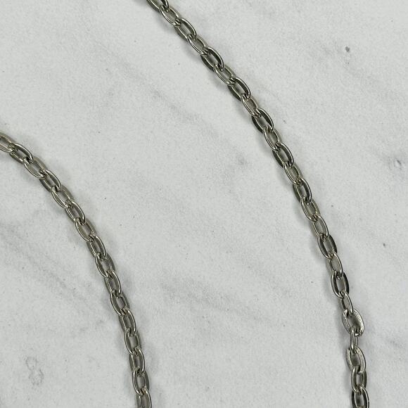 Silver Tone Oval Link Chain Purse Strap 46" Crossbody Bag Replacement ✨ - Picture 5 of 11